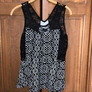 Black & White Peplum Top